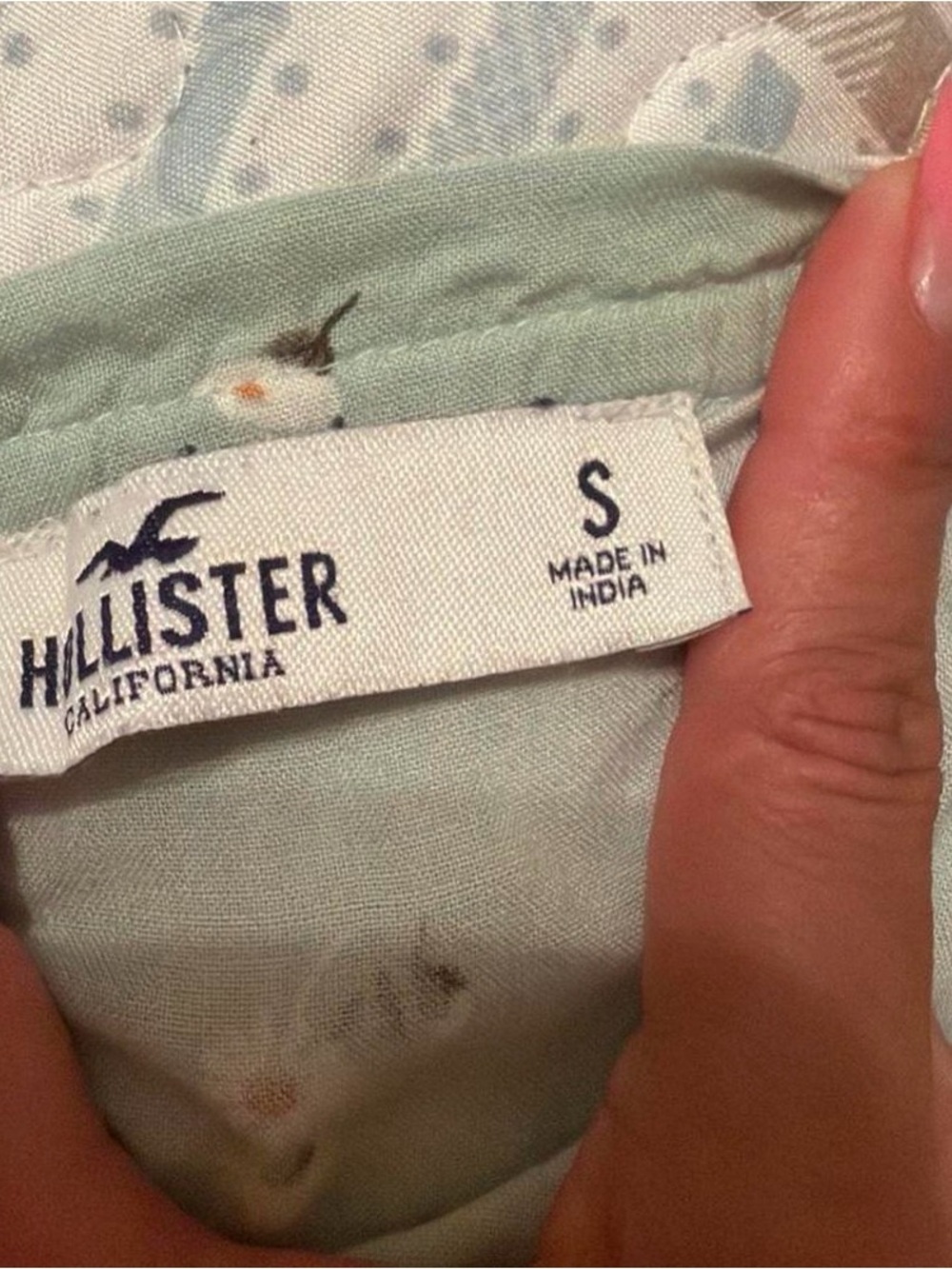 Hollister Mint Green Floral Short Sleeve Top